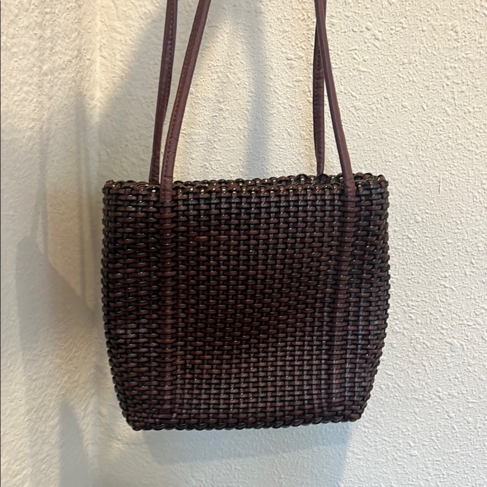 Nine West Brown Woven Tote Bag